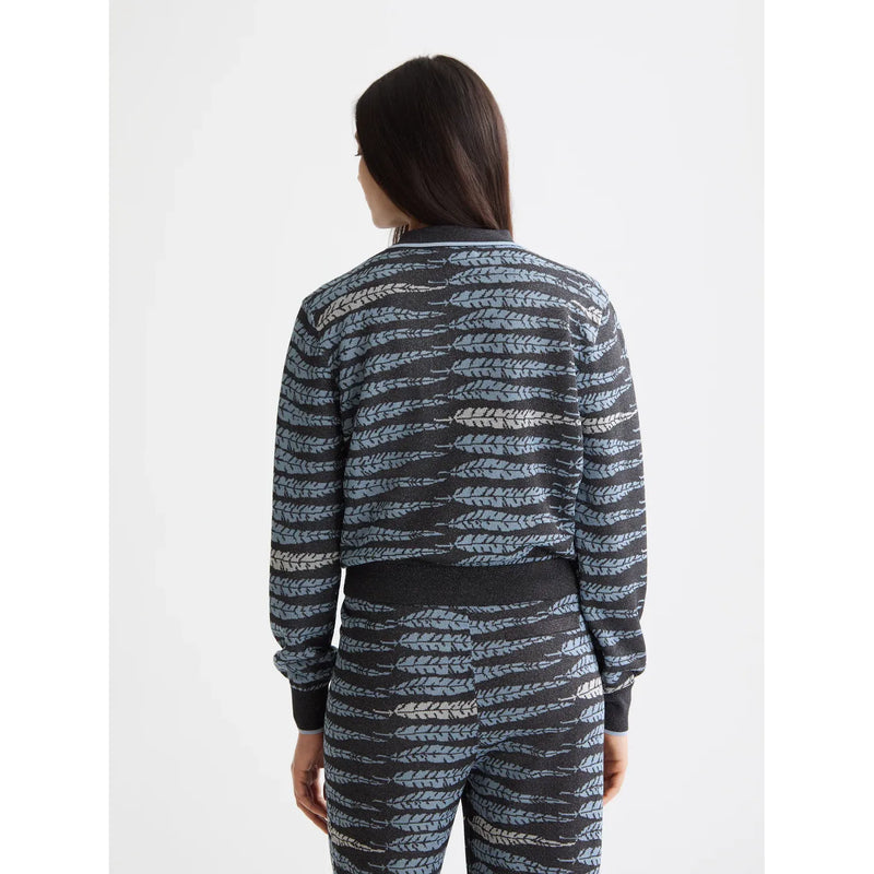 Jacquard Cardigan Charcoal