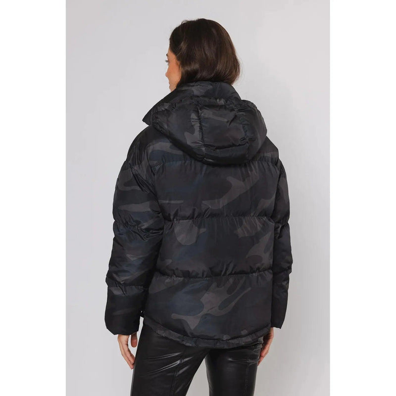 Sunn Short Padded Jacket With Hood Camouflage - AgathaBoutiqueLtd