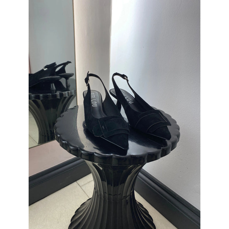 Kid Suede Pump Black
