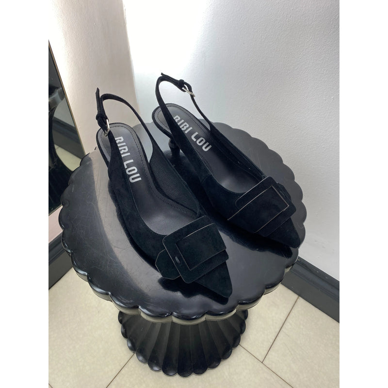 Kid Suede Pump Black