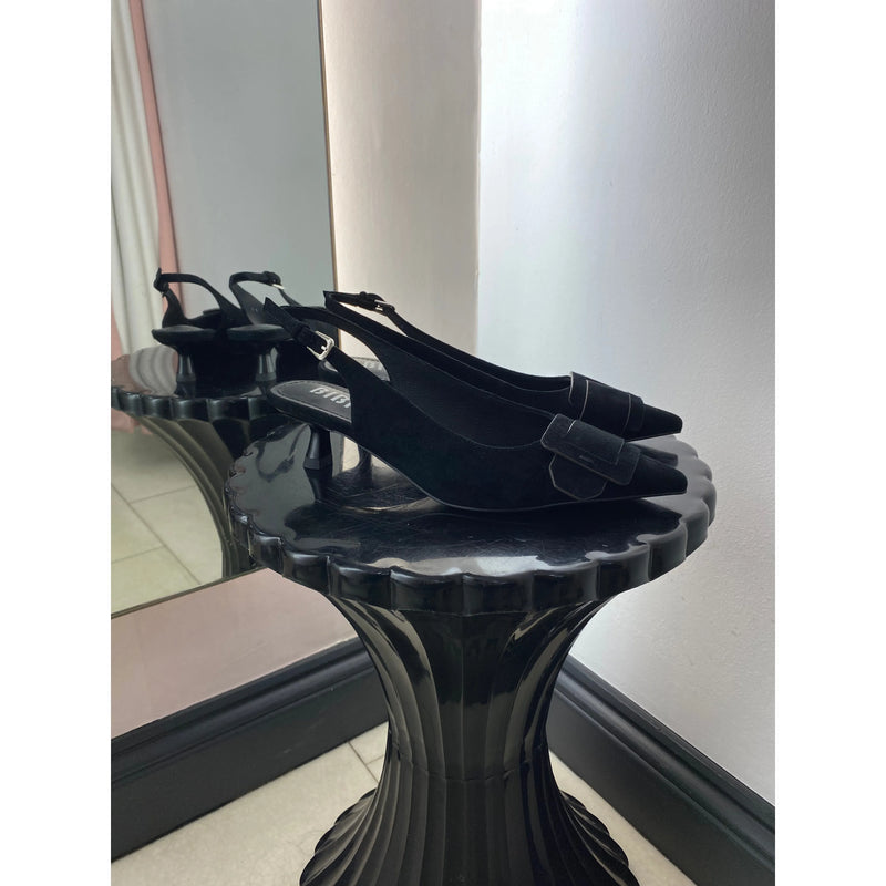 Kid Suede Pump Black