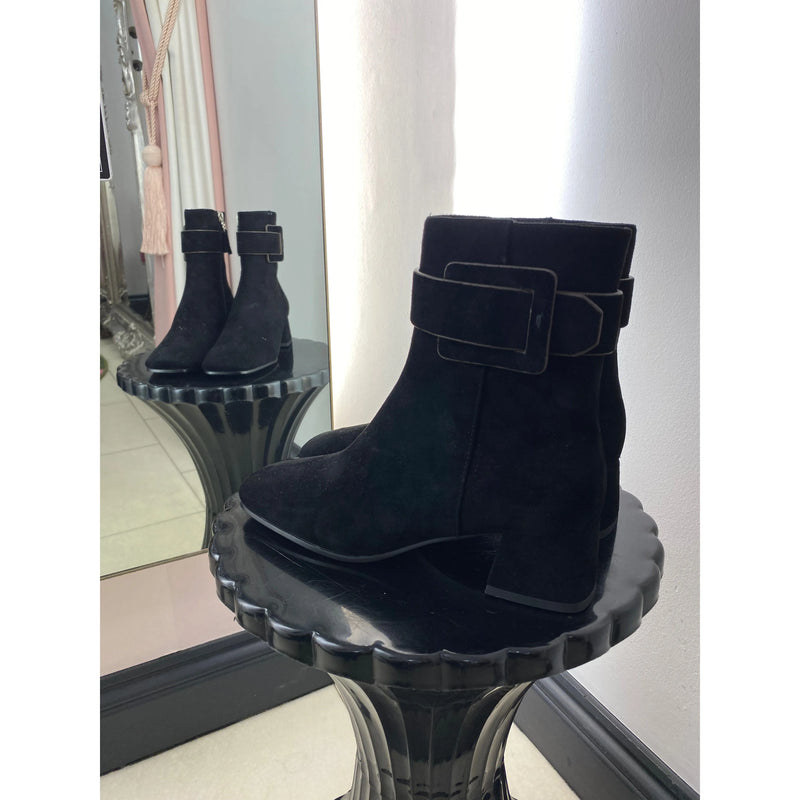 Suede Bootie Black