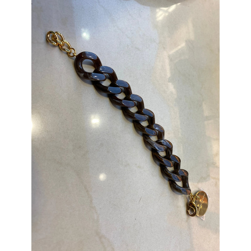 Flat Chain Bracelet Dark Brown