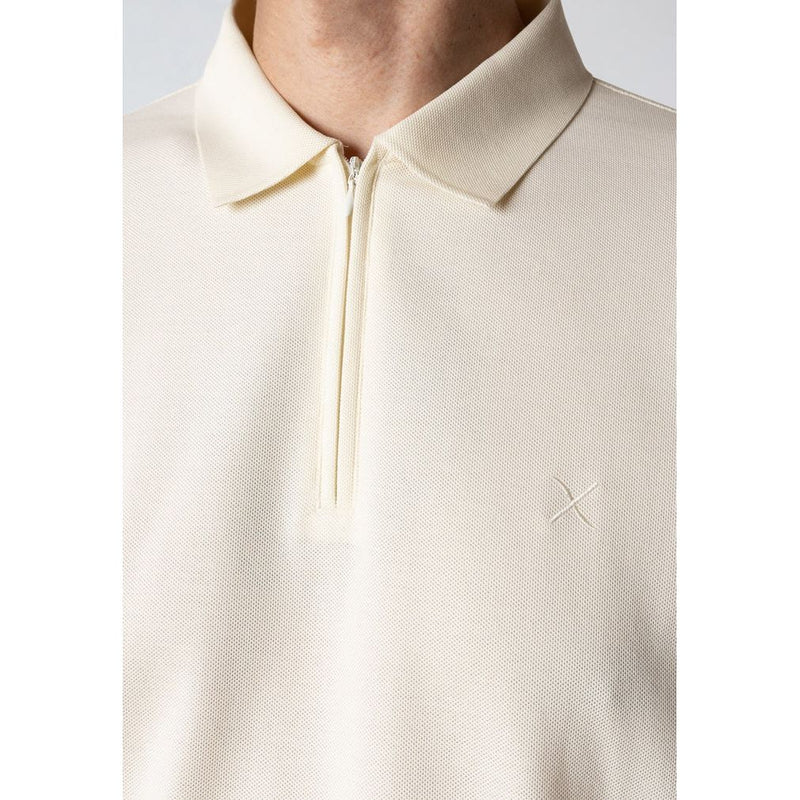 Joss Long Sleeve Cotton Polo Ecru