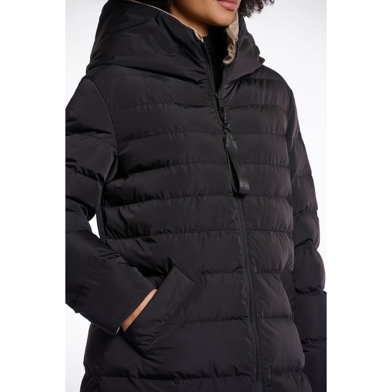 Keila Reversible Long Coat Black/Tan
