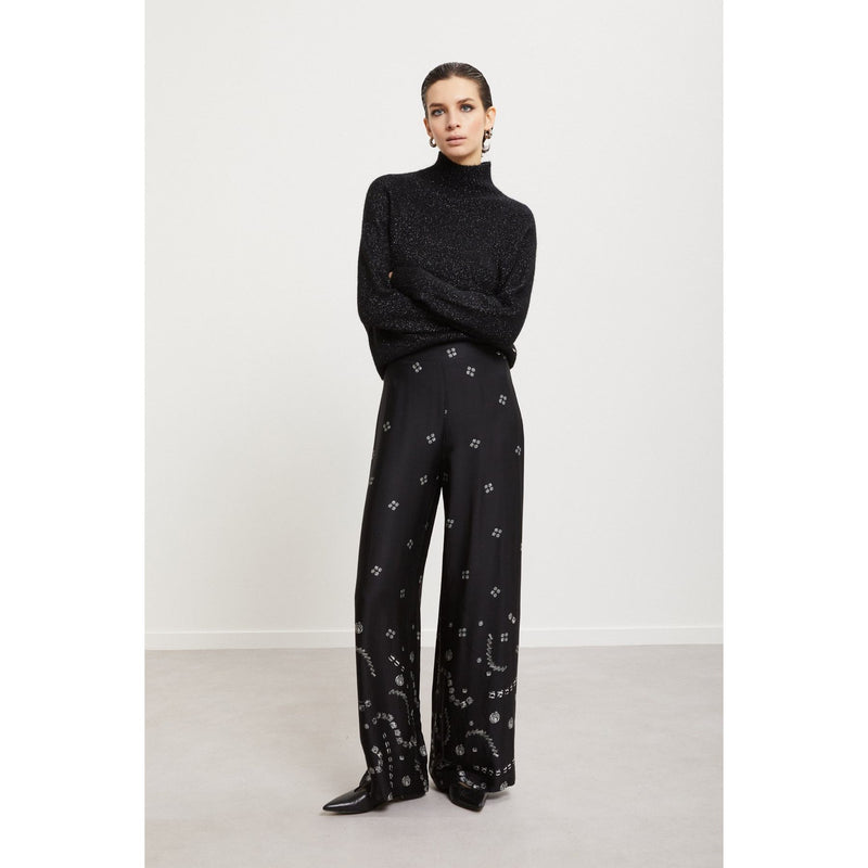 Glitter Detail Knit Sweatshirt Black