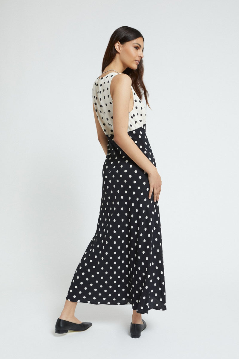 Polkadot Viscose Dress Monochrome Black/White