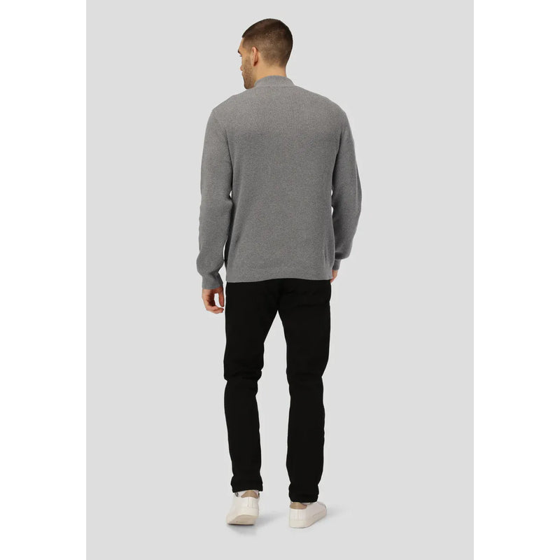 Mario Half Zip Knit Light Grey Melange