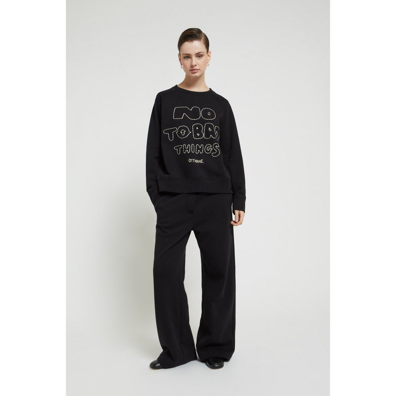 Sweatshirt with Embroidery Black