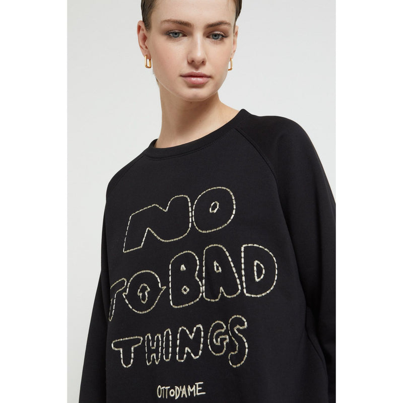 Sweatshirt with Embroidery Black