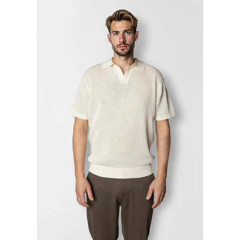 Clean Cut Copenhagen Oliver Knit Polo Ecru