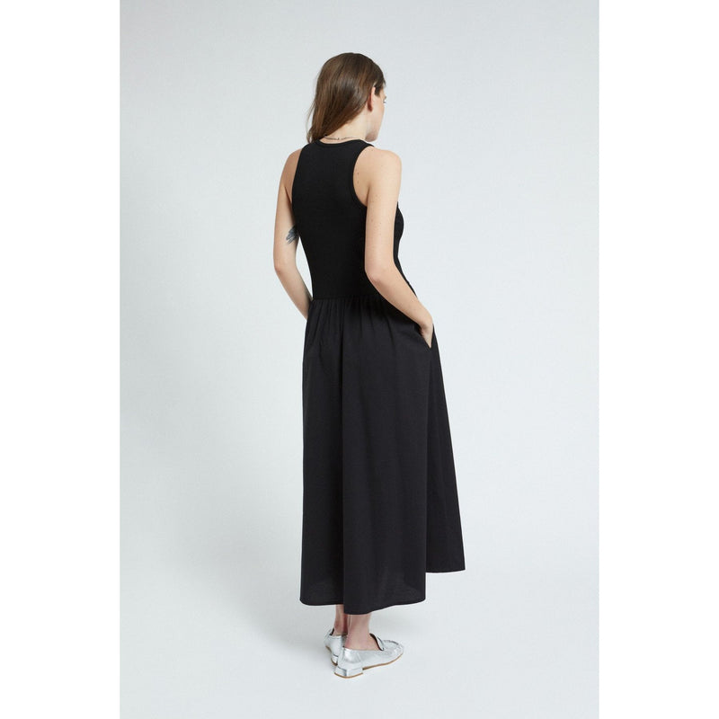 Jersey Cotton Midi Dress Black