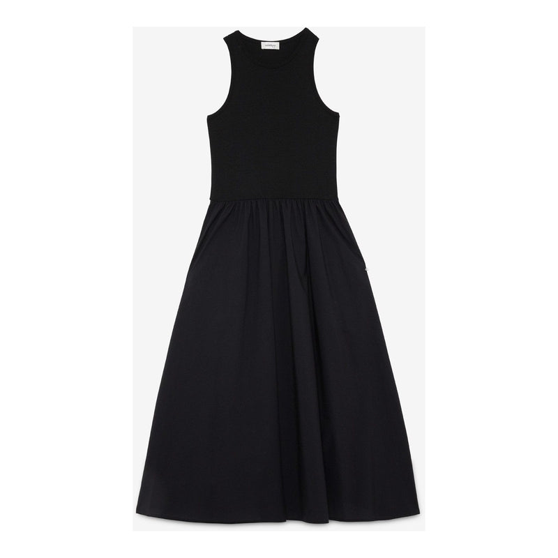 Jersey Cotton Midi Dress Black