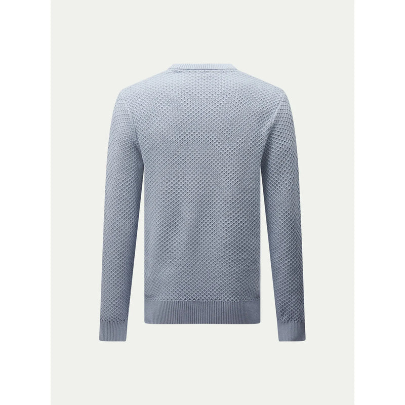 Honeycomb Knitted Crewneck Blue