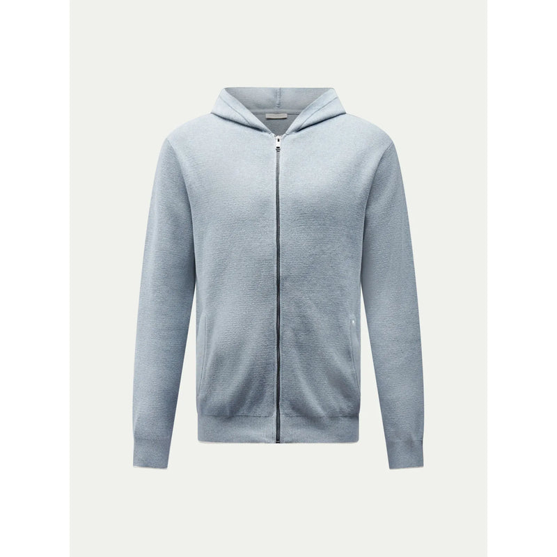 Milano Knitted Full Zip Hoodie Blue