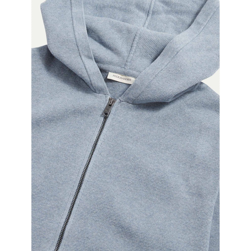 Milano Knitted Full Zip Hoodie Blue