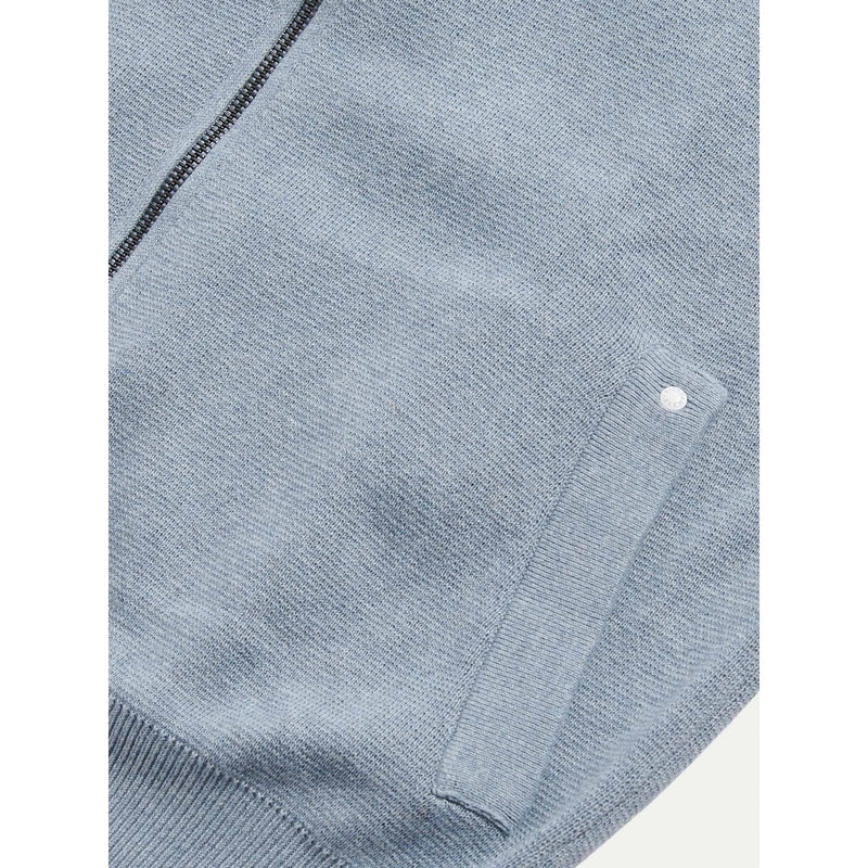 Milano Knitted Full Zip Hoodie Blue