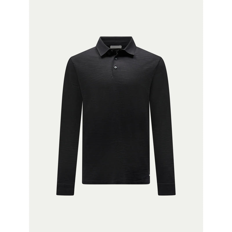 Long Sleeve Jersey Polo Black