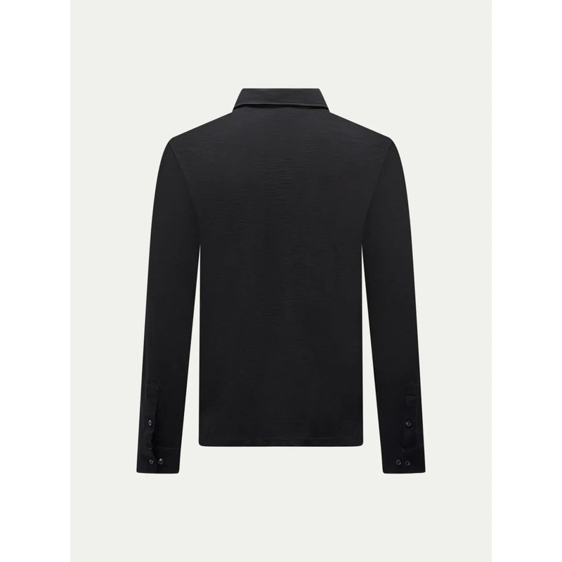 Long Sleeve Jersey Polo Black
