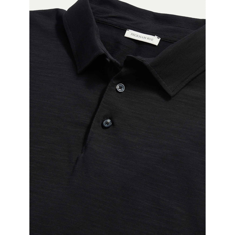 Long Sleeve Jersey Polo Black