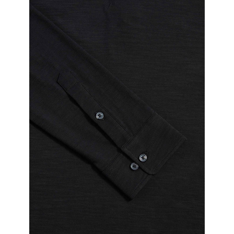 Long Sleeve Jersey Polo Black