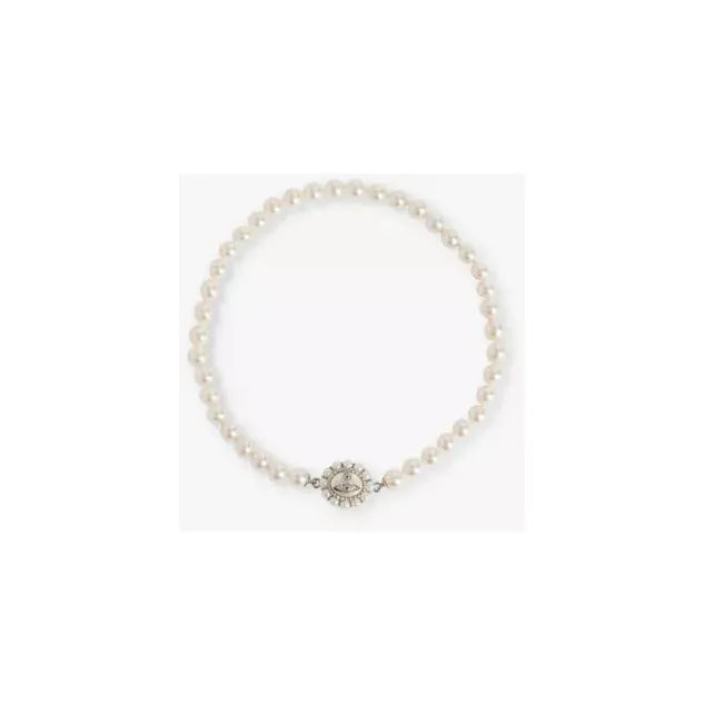 Amaya Large Pearl Necklace PLATINUM/CREAMROSE PEARL/WHITE