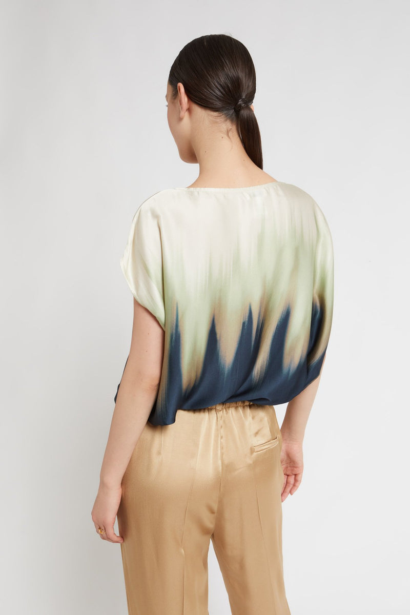 Dipdye Short Sleeve Viscose Blouse Night