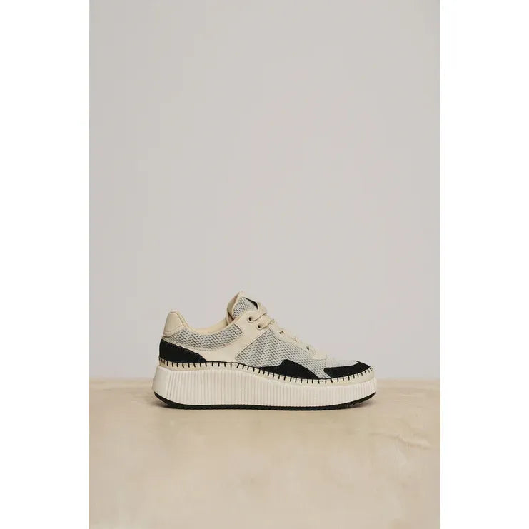 Rocco Mixed Material Sneakers Black/Beige