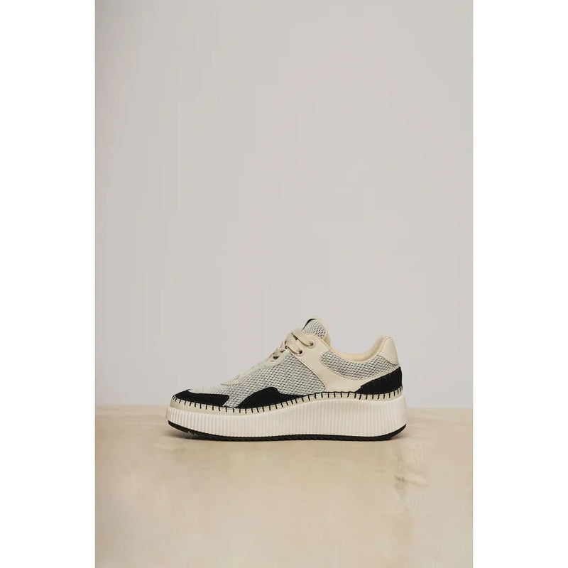 Rocco Mixed Material Sneakers Black/Beige