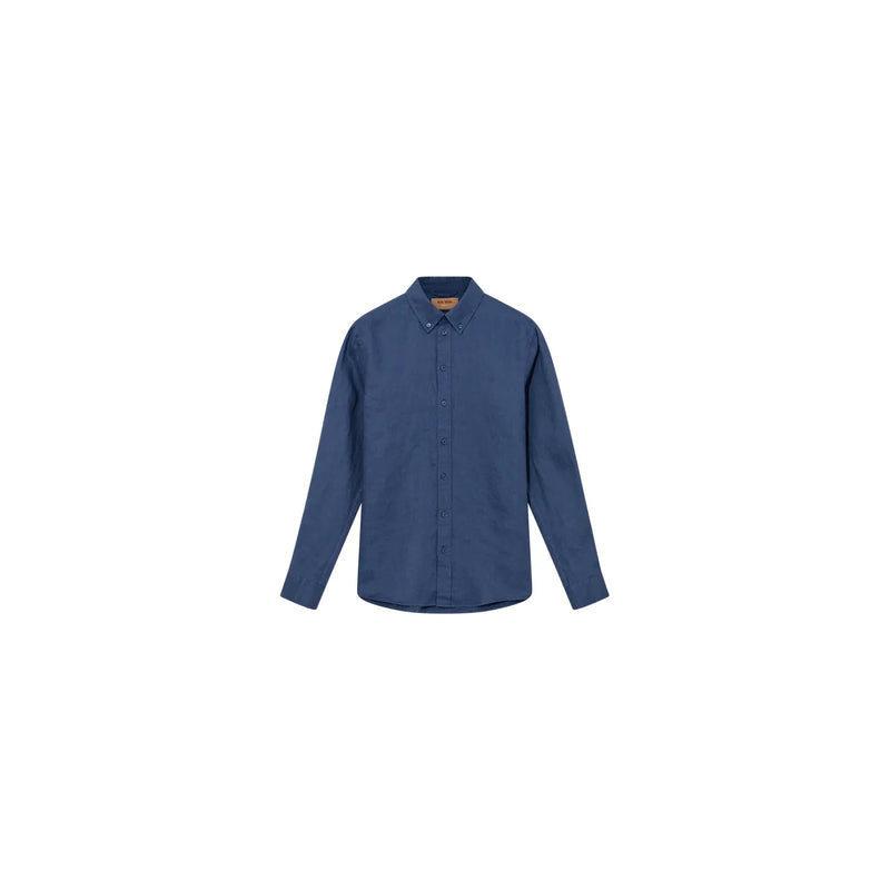 Mos Mosh Theo Linen Shirt Indigo
