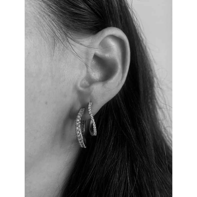 Amelia Large Hoop Earrings Silver
