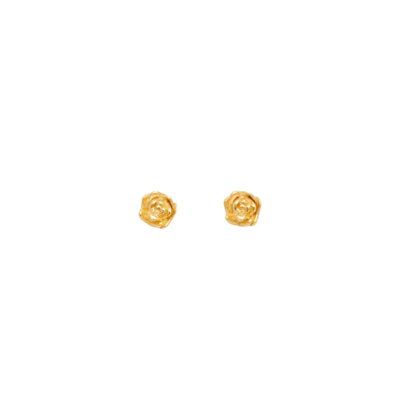 Rose Stud Earrings 24k Gold Plated