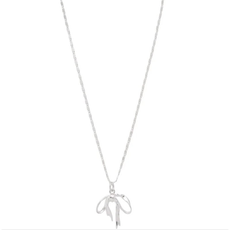 Ribbon Necklace Silver Plated