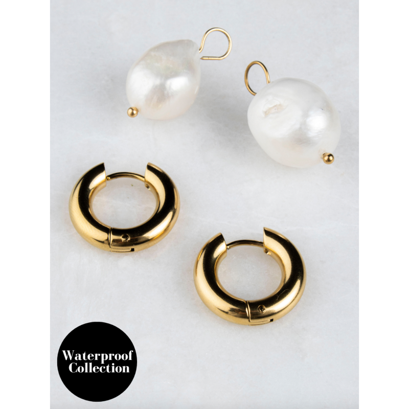 Ellen Waterproof Pearl Earrings Gold Plated