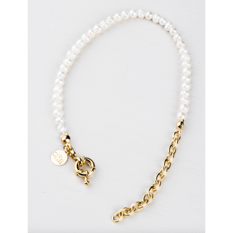 Joslyn Adjustable Bracelet Freshwater Pearl Gold Plated