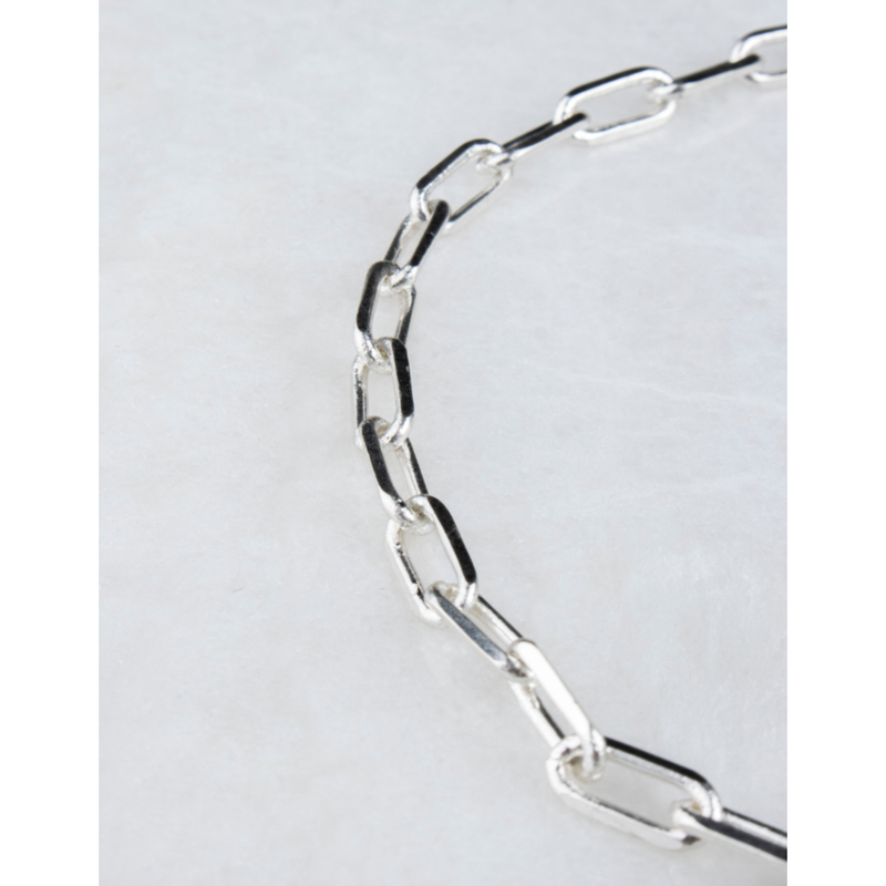 Farah Pearl Paperlink Adjustable Bracelet Silver Plated