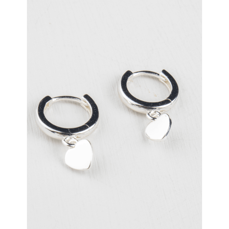 Claude Tiny Heart Huggies Earrings Silver - AgathaBoutiqueLtd