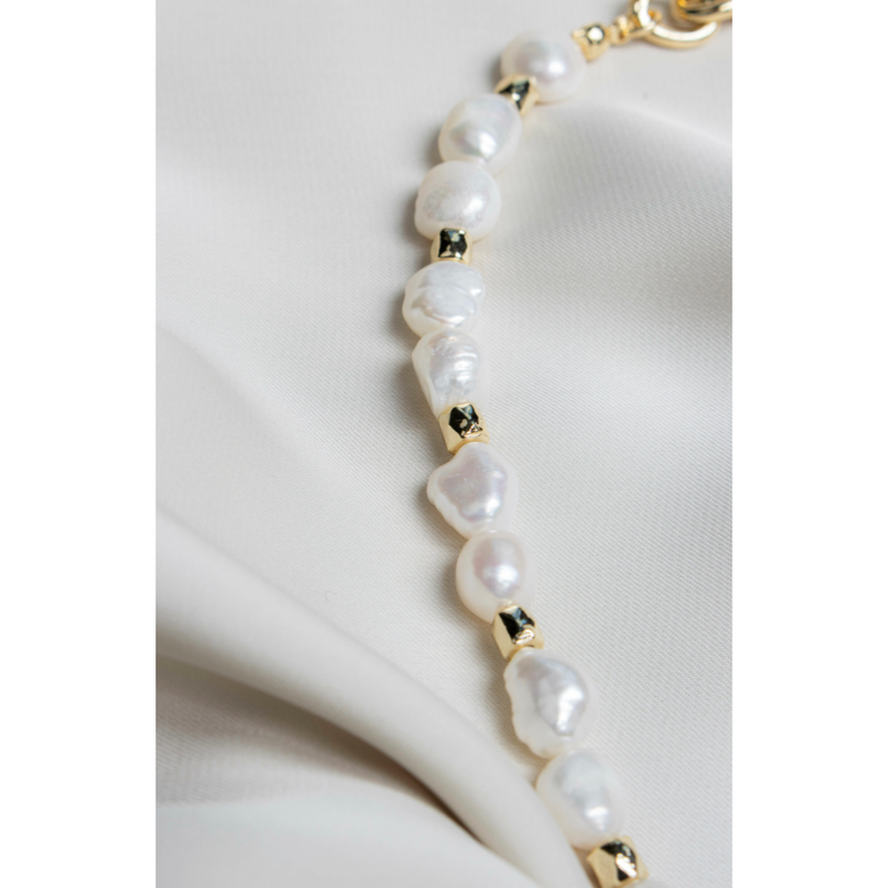 Brittany Necklace Gold Pearl