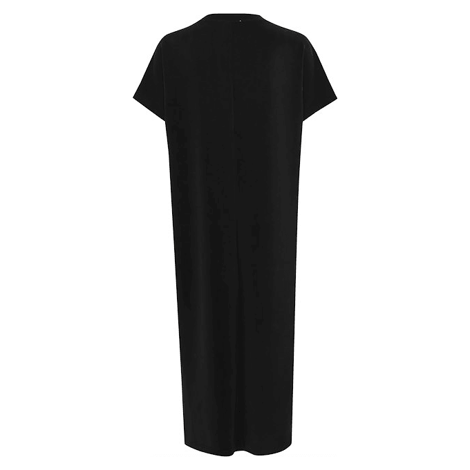 ElleMW V-Neck Long Dress Black - AgathaBoutiqueLtd