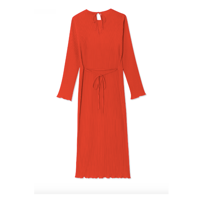 Gaia Plisse Dress Red