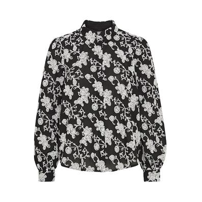 IRROSELLA Floral Shirt Black/White