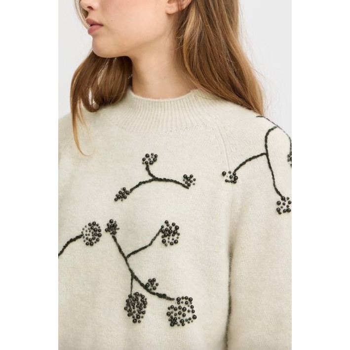 IRMORRIS Wool Mix Embroidered Knit Jumper Birch