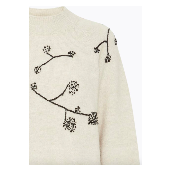 IRMORRIS Wool Mix Embroidered Knit Jumper Birch