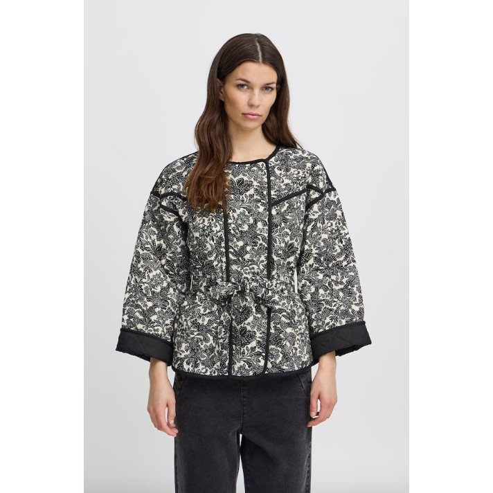 IRFLEUR Floral Jacket Black/White