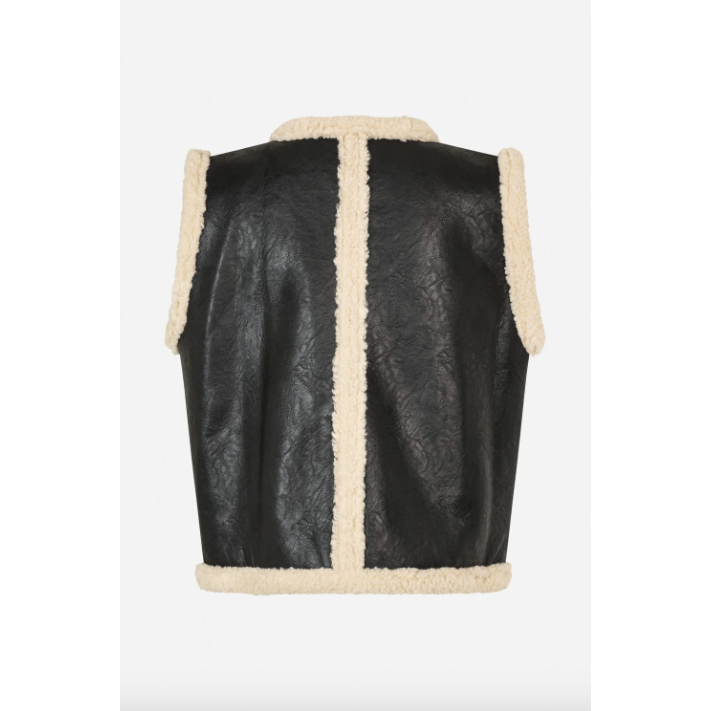 BELLIS Shearling Detail Gilet Black