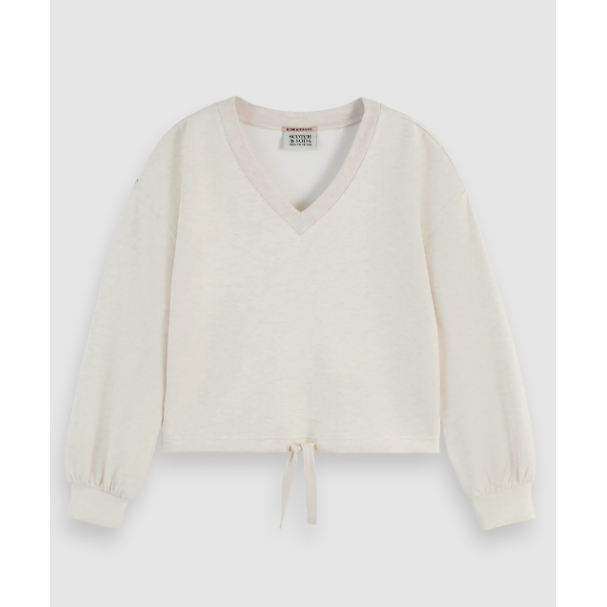 V-Neck Modal Sweatshirt Ecru