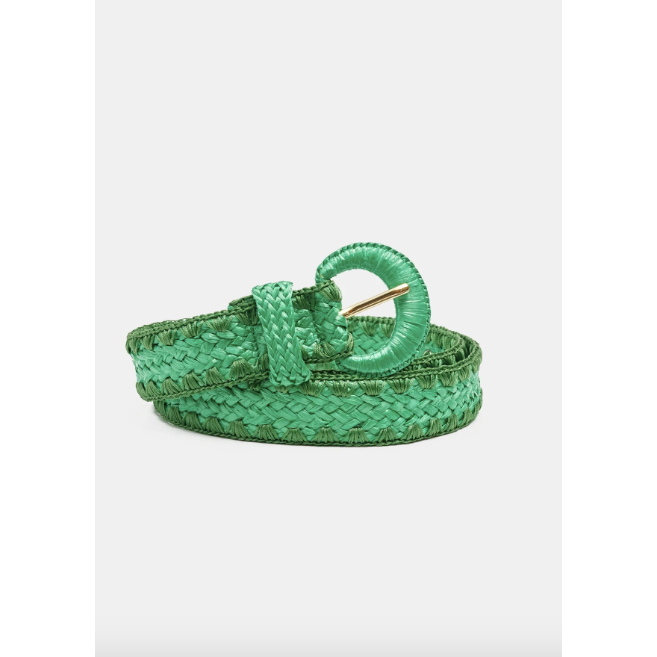 Raffia Belt Green