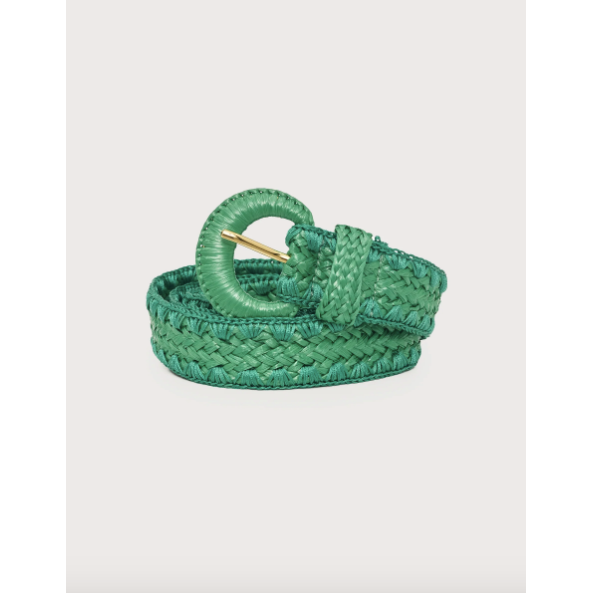 Raffia Belt Green