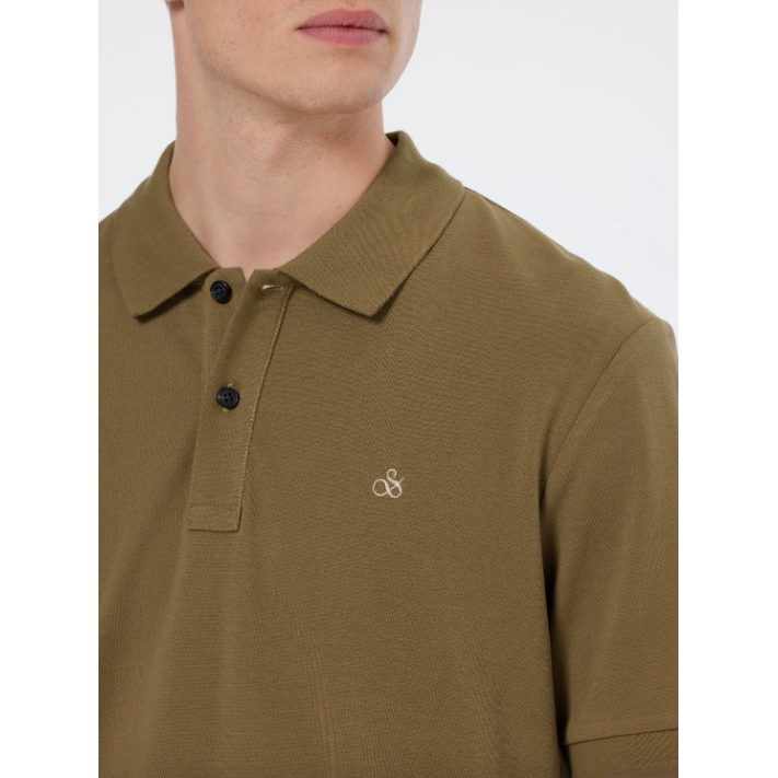 Scotch & Soda Pique Polo Brown