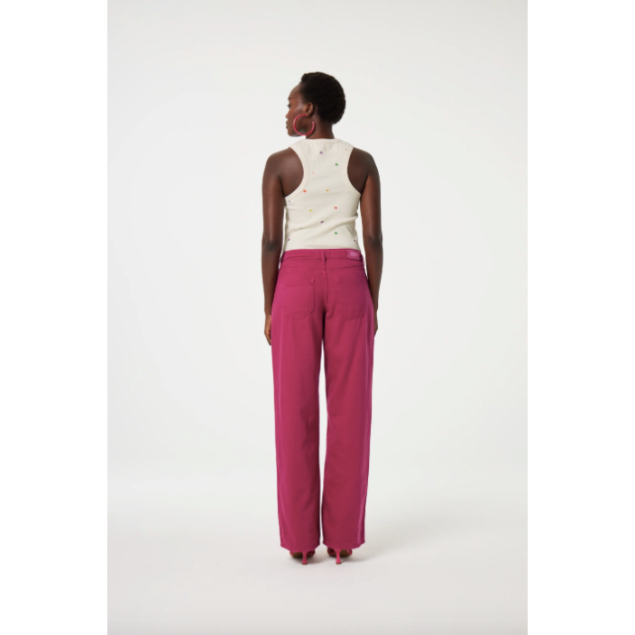 Tanja Jersey Embroidered Vest Top Off White
